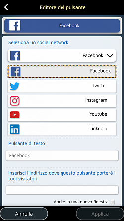 Aggiungi pulsanti speciali per incitare i tuoi lettori a visitare la tua pagina social.